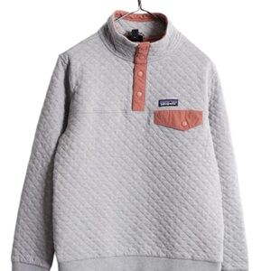 Patagonia women’s organic cotton quilt pullover quartz&coral M